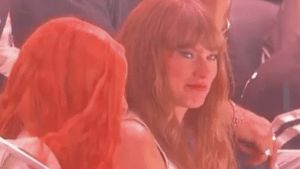 Taylor Swift reacts to being booed at the 2025 Super Bowl in New Orleans on Feb. 9, 2025. Photo: FOX